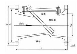 H44X(SFCV)型橡膠瓣止回閥 結(jié)構(gòu)圖-滬山閥門制造（上海）有限公司